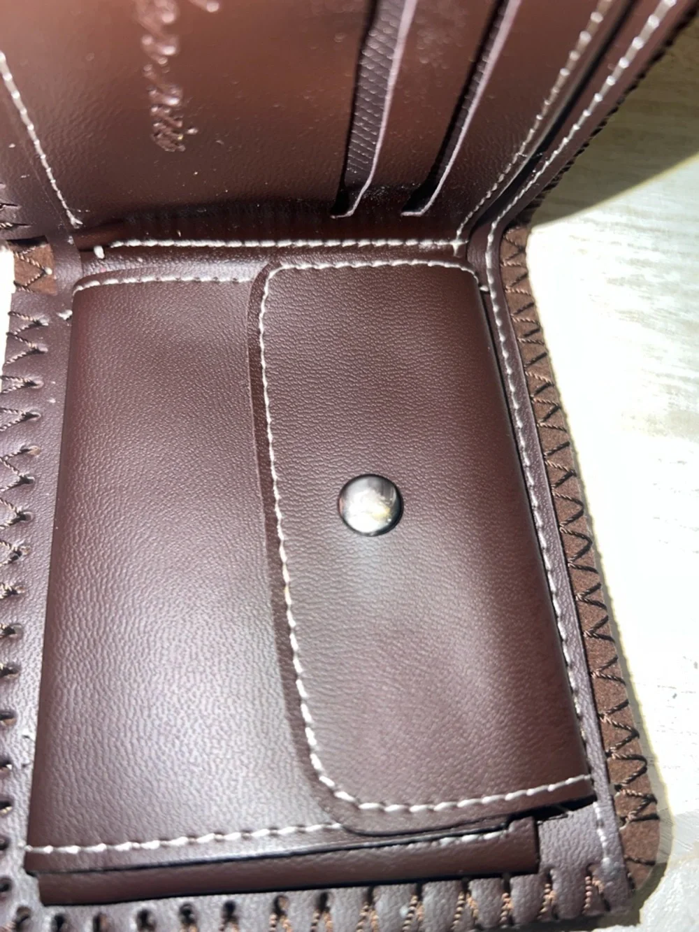 Brown Leatherette Men's Wallet - Logo